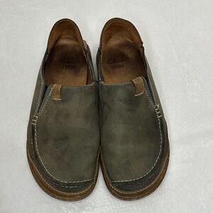 Clarks Men's Trapell Gray Leather Loafers Slide-on Mules EU 40